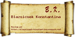 Blazsicsek Konstantina névjegykártya